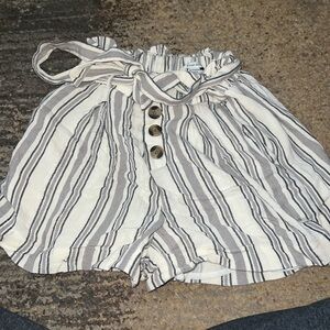 Grey and white striped nice shorts, size xs